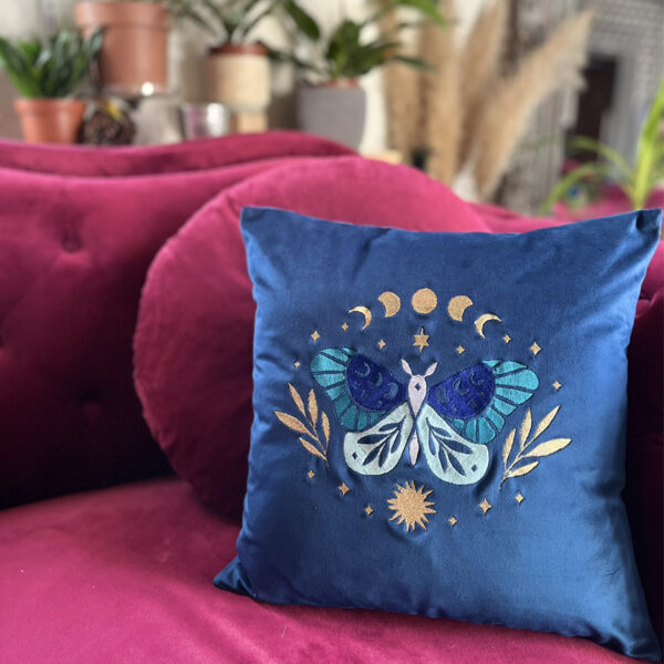 Coussin "Belle de nuit" Bleu